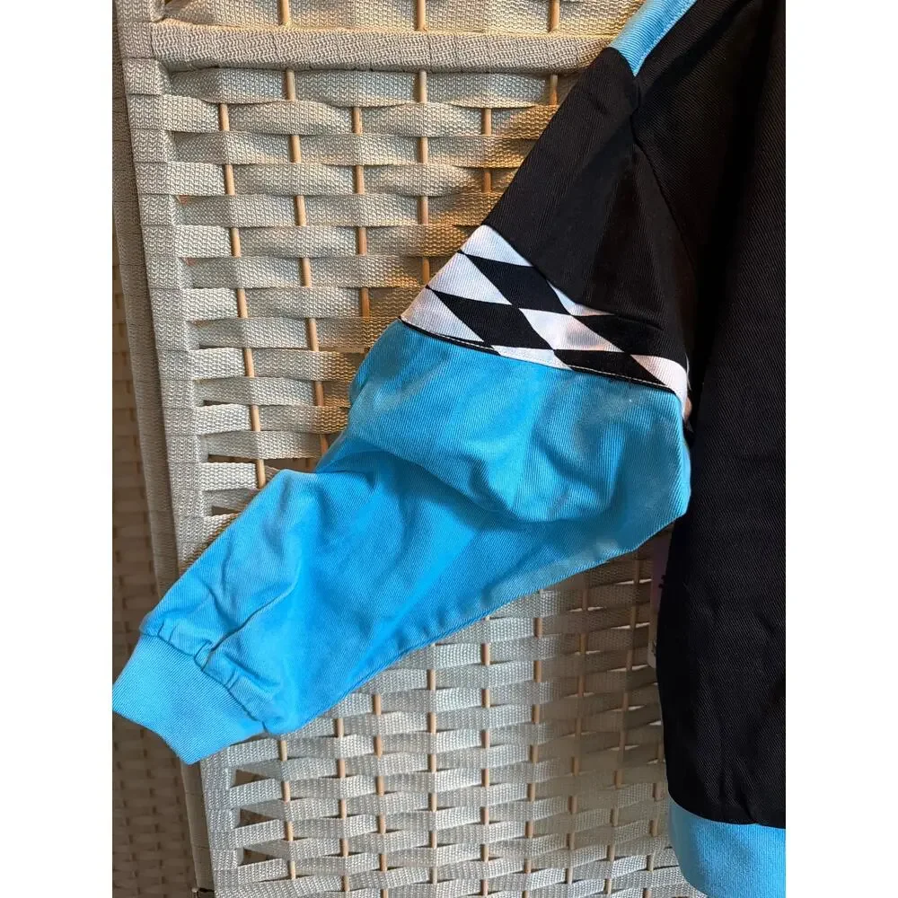 Girl's NASCAR X Justice Collab Racing Jacket Blue Black XL Snap Button NEW